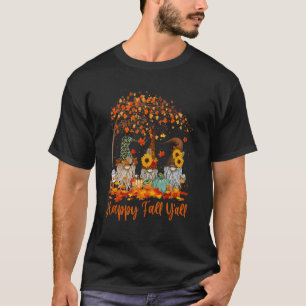 Happy Fall Y all Gnome Pumpkin Autumn Leaves Thank T-Shirt