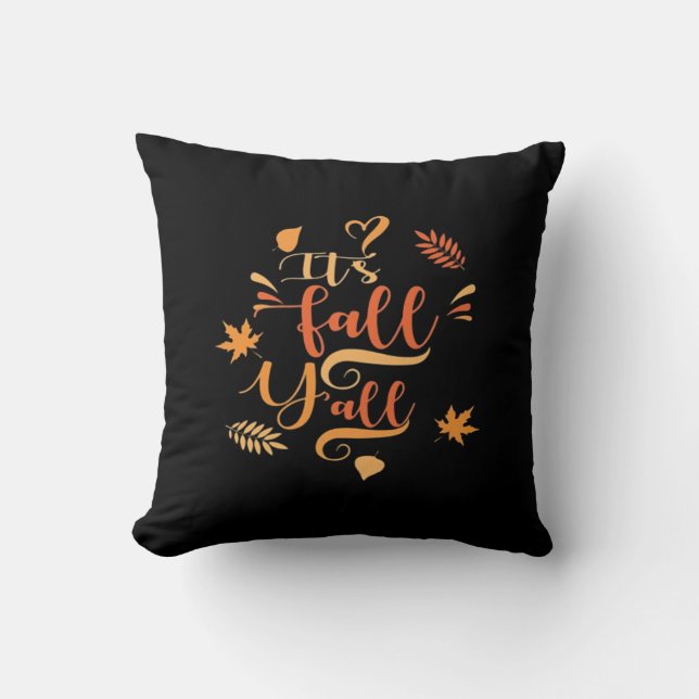 Happy Fall Y’all It’s Fall Y’all Retro Classic Cushion (Front)