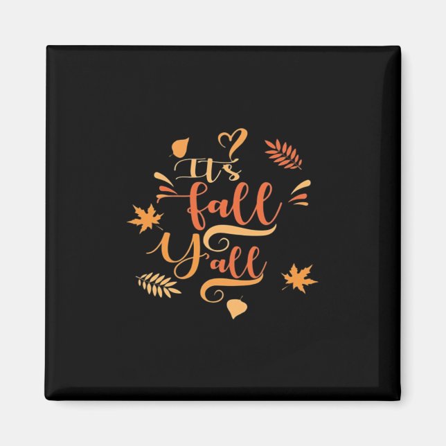 Happy Fall Y’all It’s Fall Y’all Retro Classic Magnet (Front)