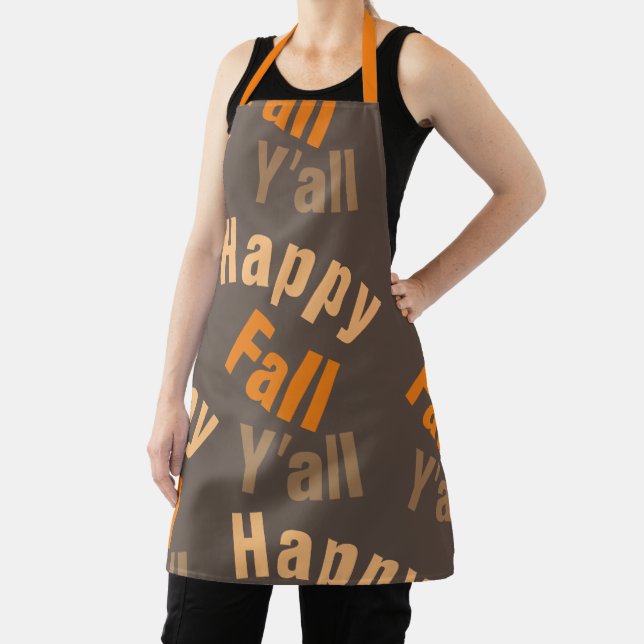 Happy Fall Y’all Southern Autumn Greeting Apron (Insitu)