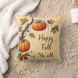 Happy Fall Ya'all - Pumpkin  Cushion