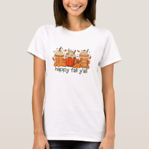 Happy Fall Y'all, Autumn and Pumpkin Spice T-Shirt
