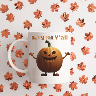 Happy fall y'all autumn cute mug pumpkins
