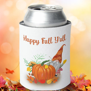 Happy Fall Y'all Autumn Gnome With Pumpkin  Can Cooler