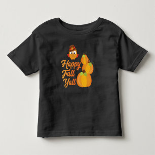Happy Fall Yall Autumn Owl And Pumpkins Art Toddler T-Shirt