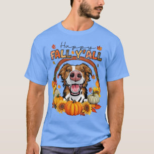 Happy Fall Yall Brittany Watercolor Pumpkin Autumn T-Shirt