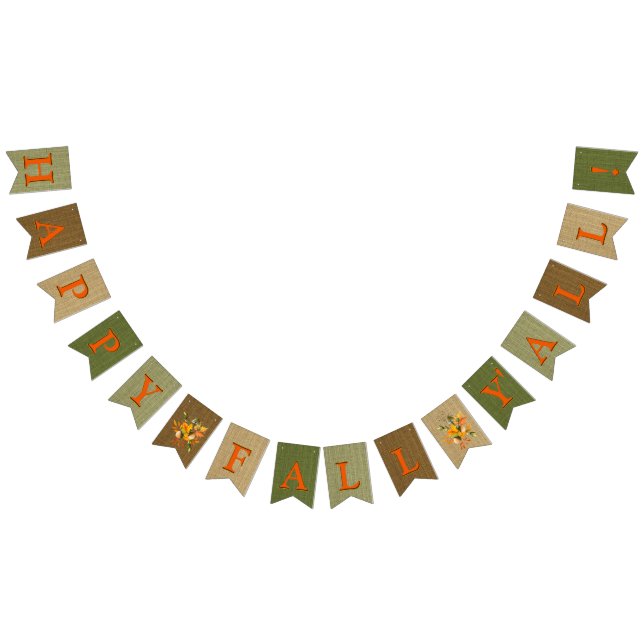 Happy Fall Y'All Burlap Bunting (All)