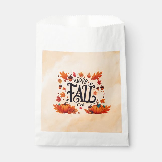 Happy Fall Y'all classic  Favour Bags (Front)