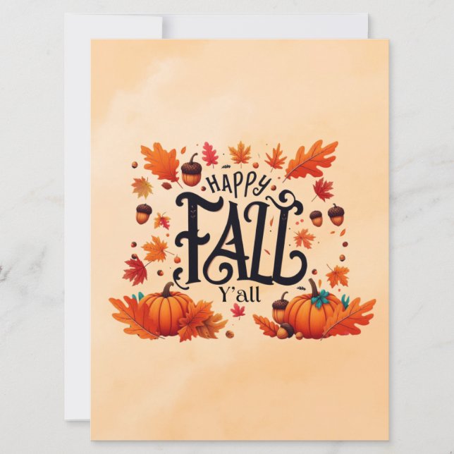 Happy Fall Y'all classic  Holiday Card (Front)