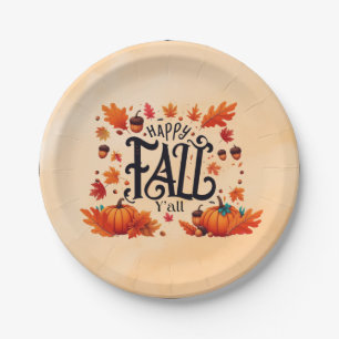 Happy Fall Y'all classic Paper Plate