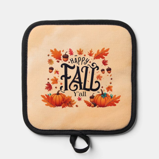 Happy Fall Y'all classic  Pot Holder (Front)