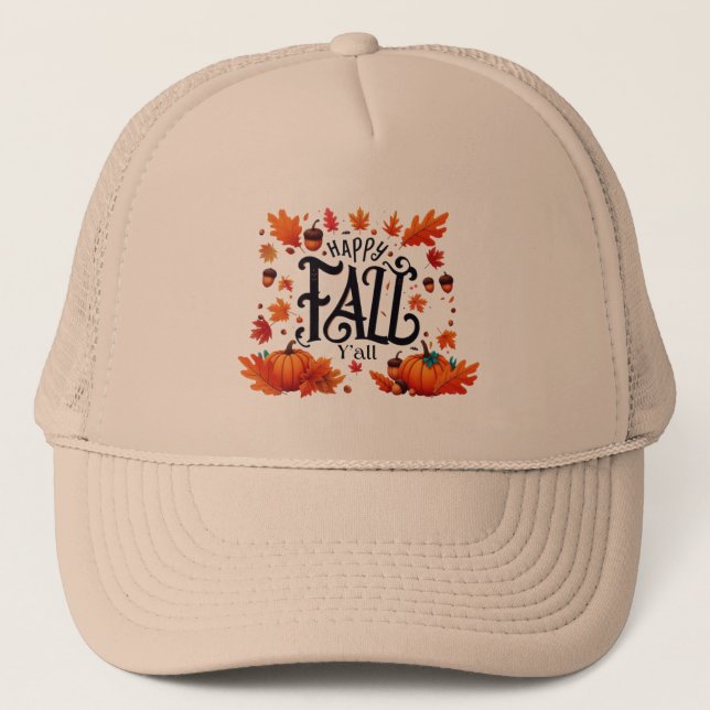 Happy Fall Y'all classic  Trucker Hat (Front)