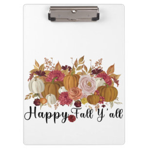 Happy Fall Y'all Clipboard