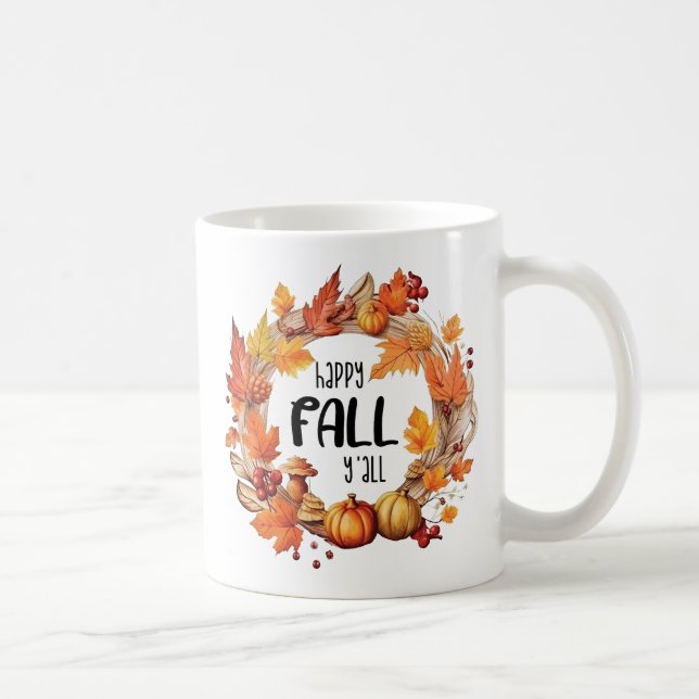 Happy Fall Y'all Coffee Mug (Right)