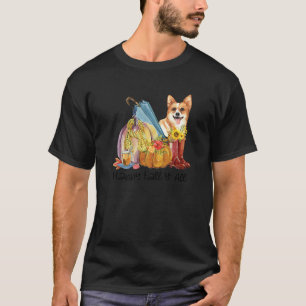 Happy Fall Y'all Corgi Dog Mom Pumpkin Fall Thanks T-Shirt