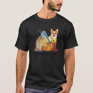 Happy Fall Y'all Corgi Dog Mum Pumpkin Fall Thanks T-Shirt
