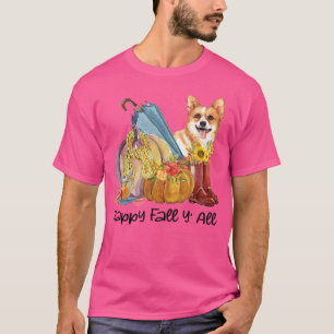 Happy Fall Yall Corgi Dog Mum Pumpkin Fall Thanksg T-Shirt