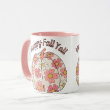 Happy Fall Y'all: Cosy Autumn Pumpkin and Leaves