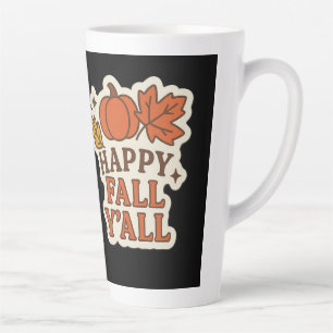 Happy Fall Y'all - Cute Autumn Sticker Latte Mug