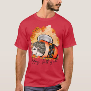 Happy Fall Yall Cute Hedgehog Halloween Flower Aut T-Shirt