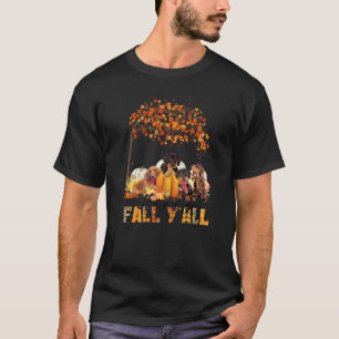 Happy Fall Y'all Dachshund Autumn Pumpkin Thanksg T-Shirt
