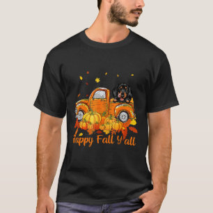 Happy Fall Yall Dachshund Dog Truck Pumpkin Autumn T-Shirt