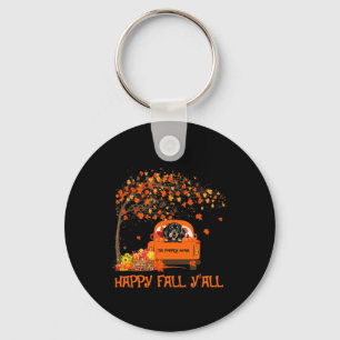 Happy Fall Y'all Dachshund Lover Truck Pumpkin Tha Key Ring