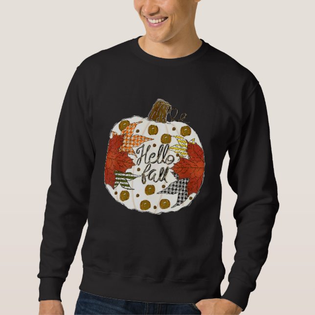 Happy Fall Y'all Fall Maple Leaf Pumpkin Autumn Th Sweatshirt (Front)