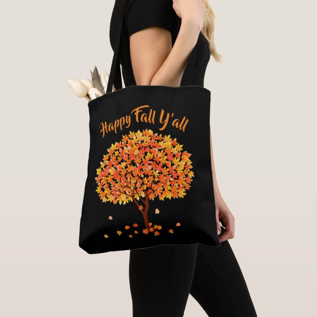 Happy Fall Y'all / Fall Season Tote Bag (Close Up)