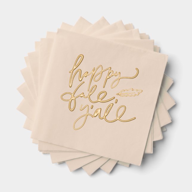 Happy Fall Y'all Foil Napkins (Insitu (Stacked))