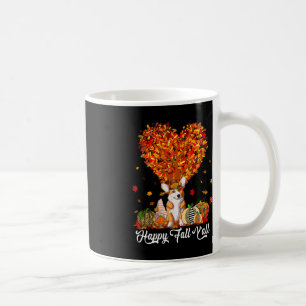 Happy Fall Y'all Funny Corgi Autumn Pumpkins  Coffee Mug