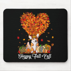 Happy Fall Y'all Funny Corgi Autumn Pumpkins Mouse Mat