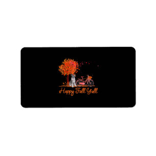 Happy Fall Yall Funny Schnauzer Dog Autumn Bicycle Label