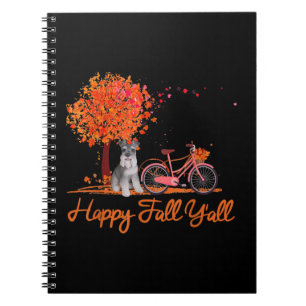 Happy Fall Yall Funny Schnauzer Dog Autumn Bicycle Notebook