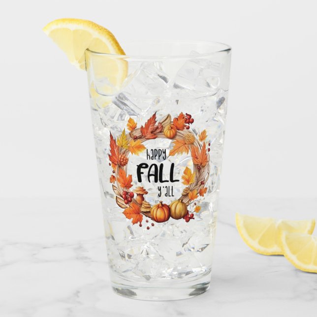 Happy Fall Y'all Glass (Front Ice)