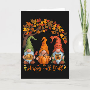 Happy Fall Y'all Gnome Autumn Gnomes Pumpkin Spice Card