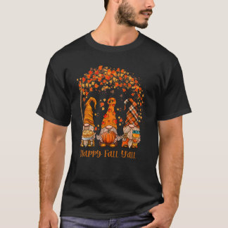 Happy Fall Y'all Gnome Autumn Gnomes Pumpkin Spice T-Shirt