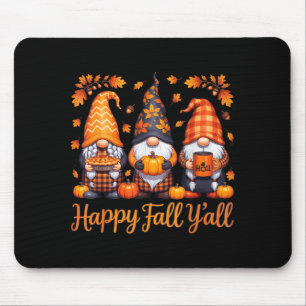 Happy Fall Yall Gnome Autumn Thanksgiving Mouse Mat
