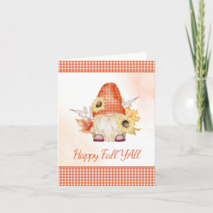 Happy Fall Y'All Gnome Card