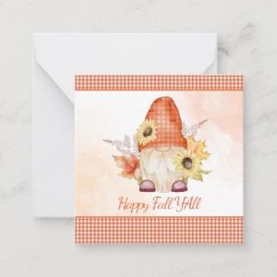 Happy Fall Y'All Gnome Card