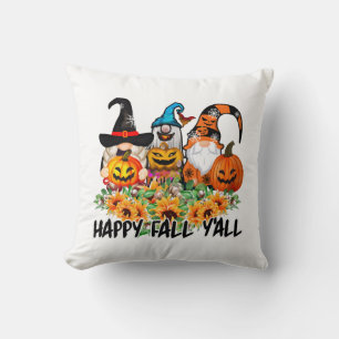Happy Fall Y'all Gnome Leopard Gnome Sunflower Cushion