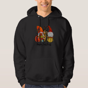 Happy Fall Y'all Gnome Leopard Pumpkin Autumn Gno Hoodie