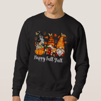 Happy Fall Y'all Gnome Leopard Pumpkin Autumn Gno Sweatshirt