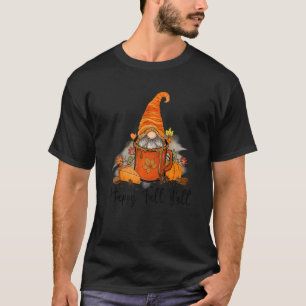 Happy Fall Yall Gnome Leopard Pumpkin  Autumn Gnom T-Shirt