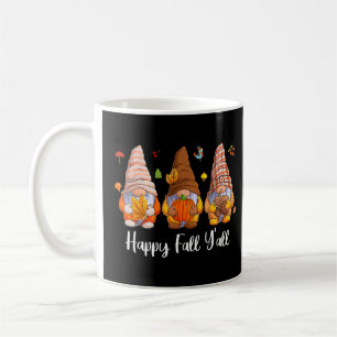 Happy Fall Y'all Gnome Leopard Pumpkin Autumn Than Coffee Mug