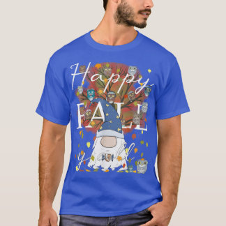 Happy Fall YAll Gnome Owl Coffee Lover Autumn Than T-Shirt