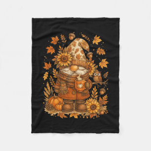 Happy Fall Y'all Gnome Pumpkin Autumn Thanksgiving Fleece Blanket