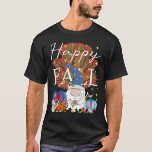 Happy Fall Y'All Gnome Pumpkin & Coffee Thanksgiv T-Shirt