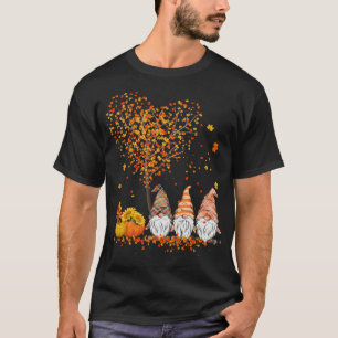 Happy Fall Y'all Gnomes Pumpkin Funny Autumn Heart T-Shirt