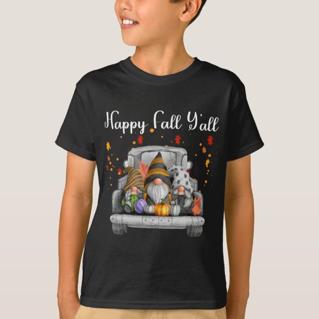 Happy Fall Ya'll Gnomes T-Shirt (Front)